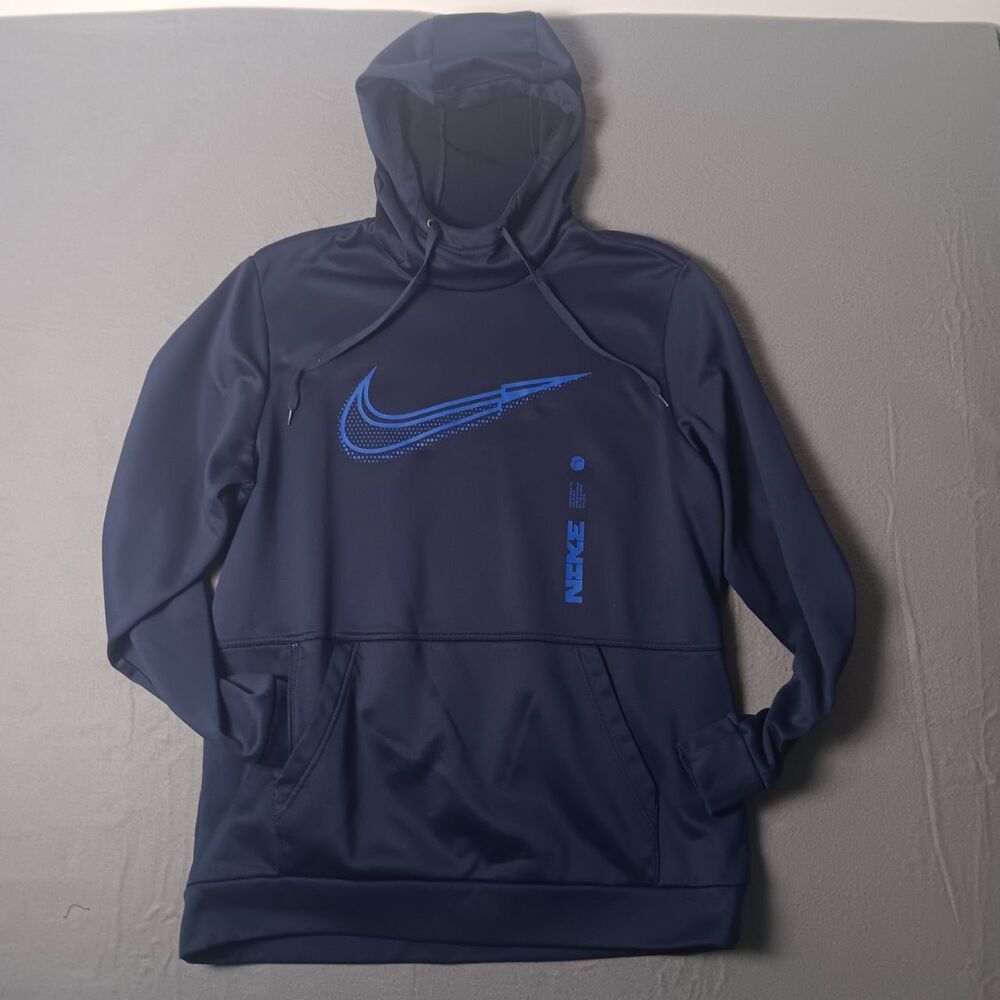 Nike Therma-FIT Graphic Training Hoodie Obsidian DD1764-451 Men's Size L
